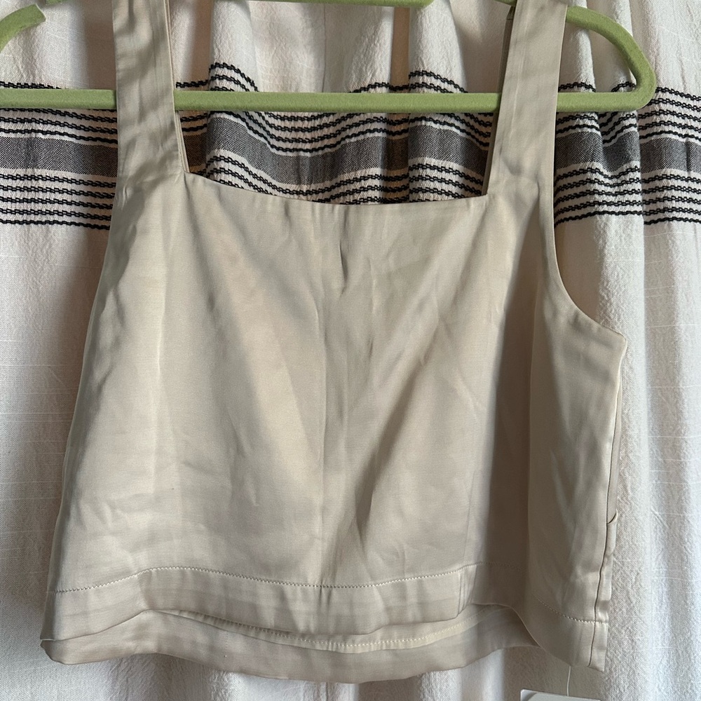 Abercrombie satin square neck crop top